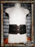 Leather broad belt with plaques Jaret