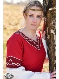 Alvina medieval dress - Red/Natural