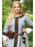 Gudrun medieval dress - Blue-grey/Brown