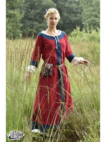 Gudrun medieval dress - Red/Blue