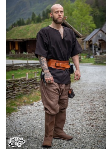 Olaf Short Sleeve Viking Tunic - Black