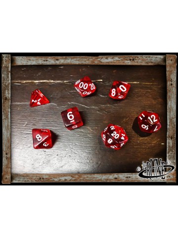 Dices set for RPG (7) - Red Clear