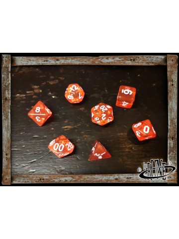 Dices set for RPG (7) - Salmon Clear