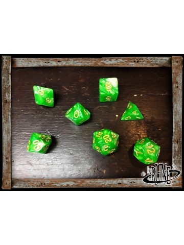 Dices set for RPG (7) - Lime Marble 
