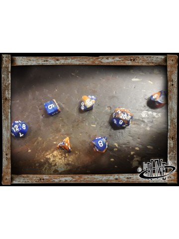 Mini dices set for RPG (7) - Blue/Orange