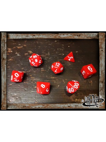 Dices set for RPG (7) - Red Opaque