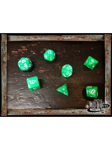 Dices set for RPG (7) - Green Opaque